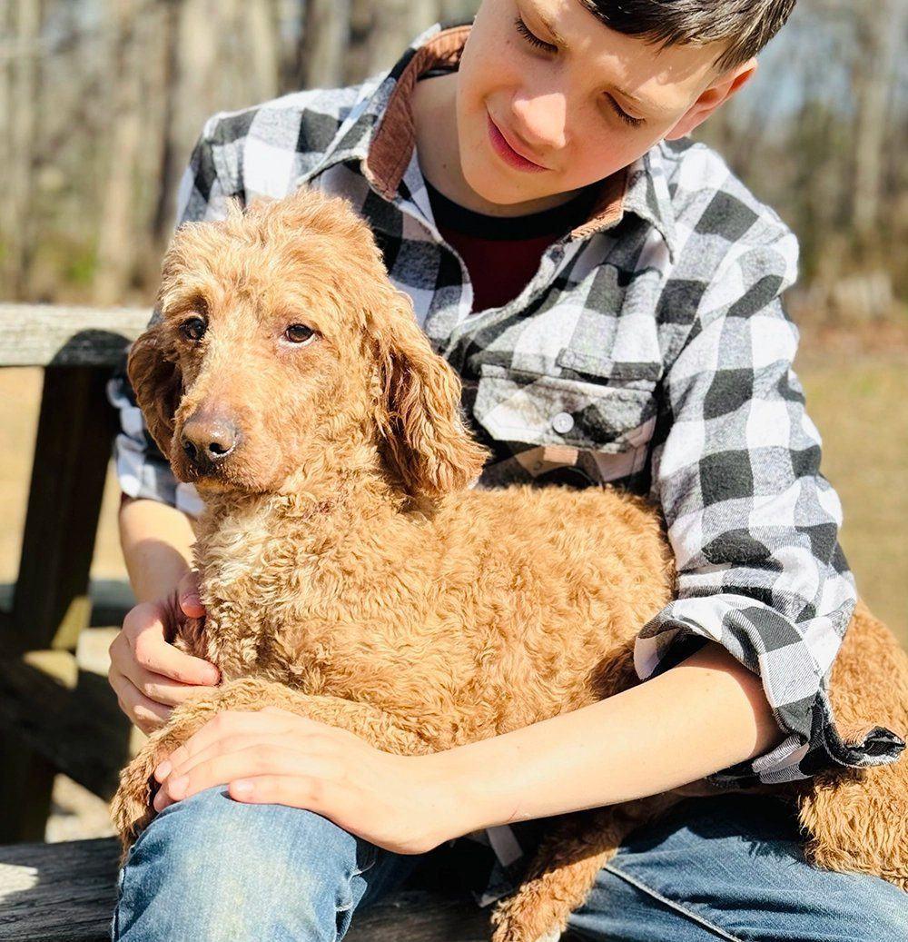 Jasper with one of our kids